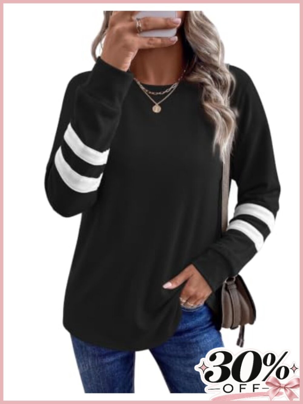 Womens Lightweight Color Block Crewneck Tunic Sweatshirt Long Sleeve